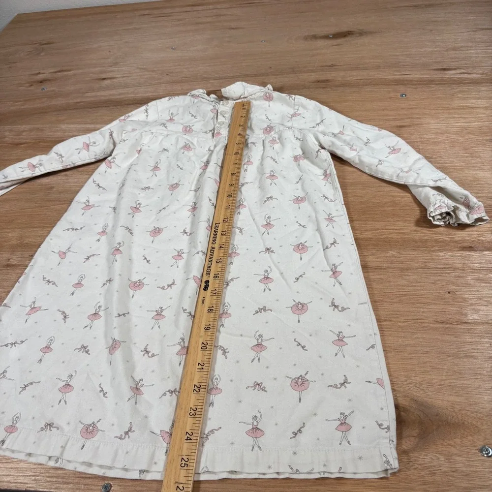 Petite Plume Kids Ballerina Print Nightgown Pink Cream Ruffle Size 6